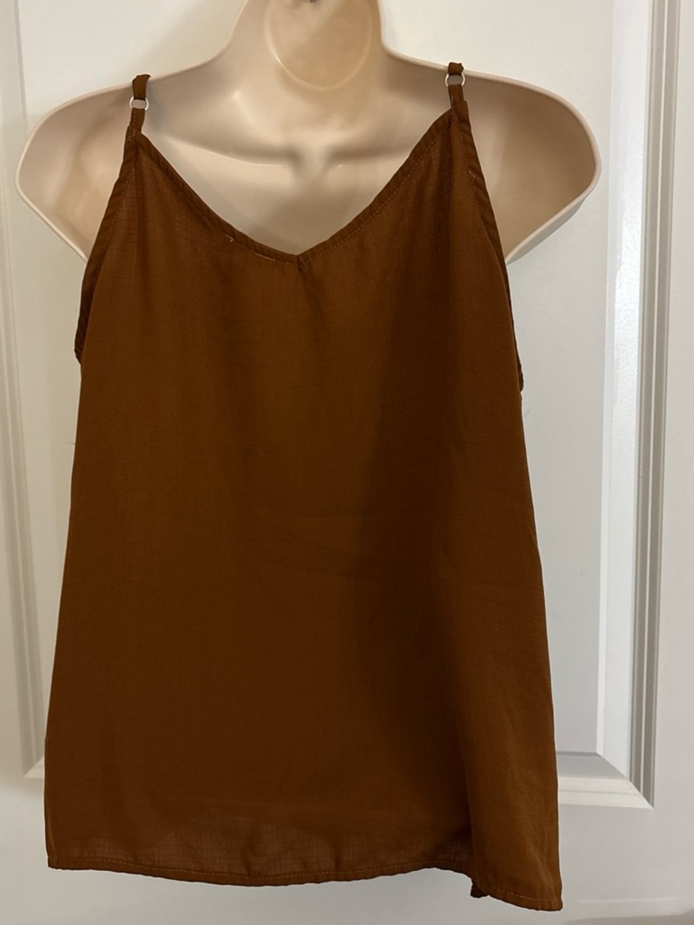 Lily White Rust Brown Button-Front Camisole - Picture 2 of 2